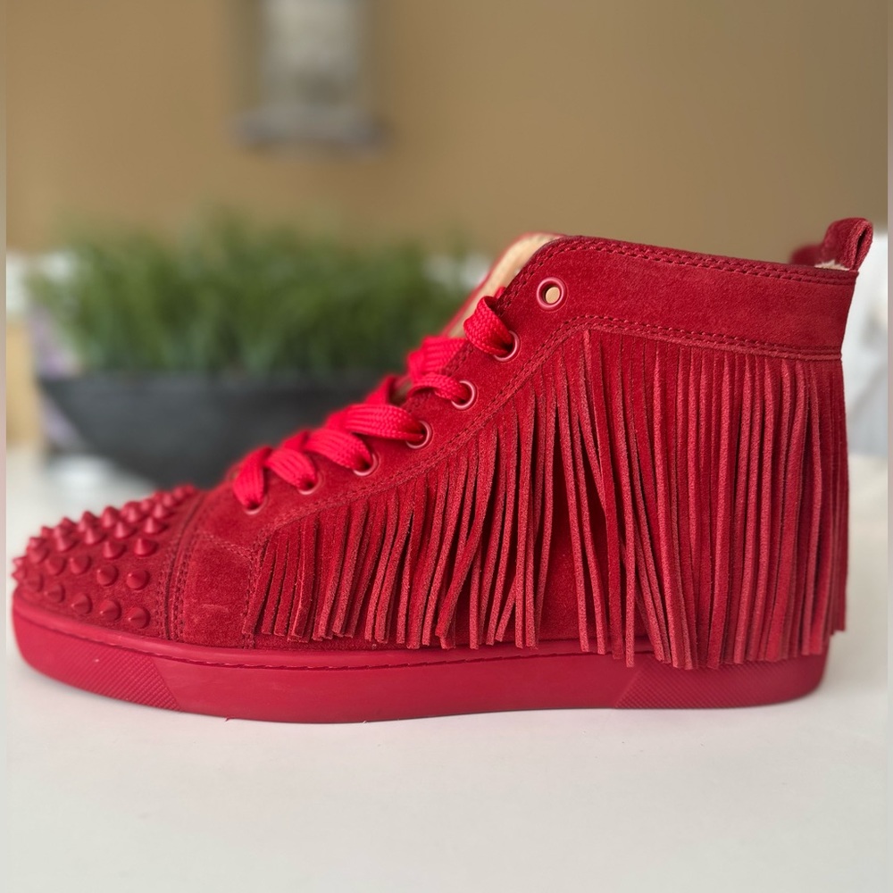 Christian Louboutin Coachelito Spikes Flat Rougissime Crosta Size 41